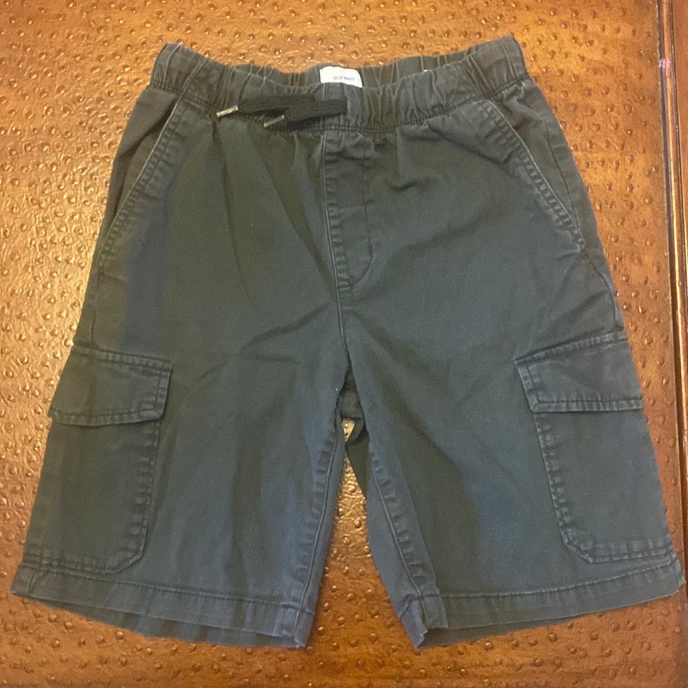 Dark gray drawstring cargo shorts
